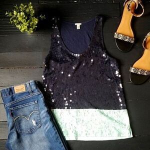 J.crew Sequin Tank Blouse